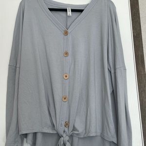 Soft grey woman’s long sleeve shirt